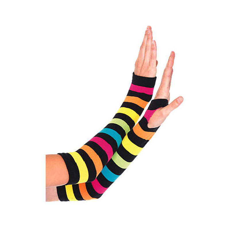 LG39023-Neon Rainbow Gauntlet Gloves