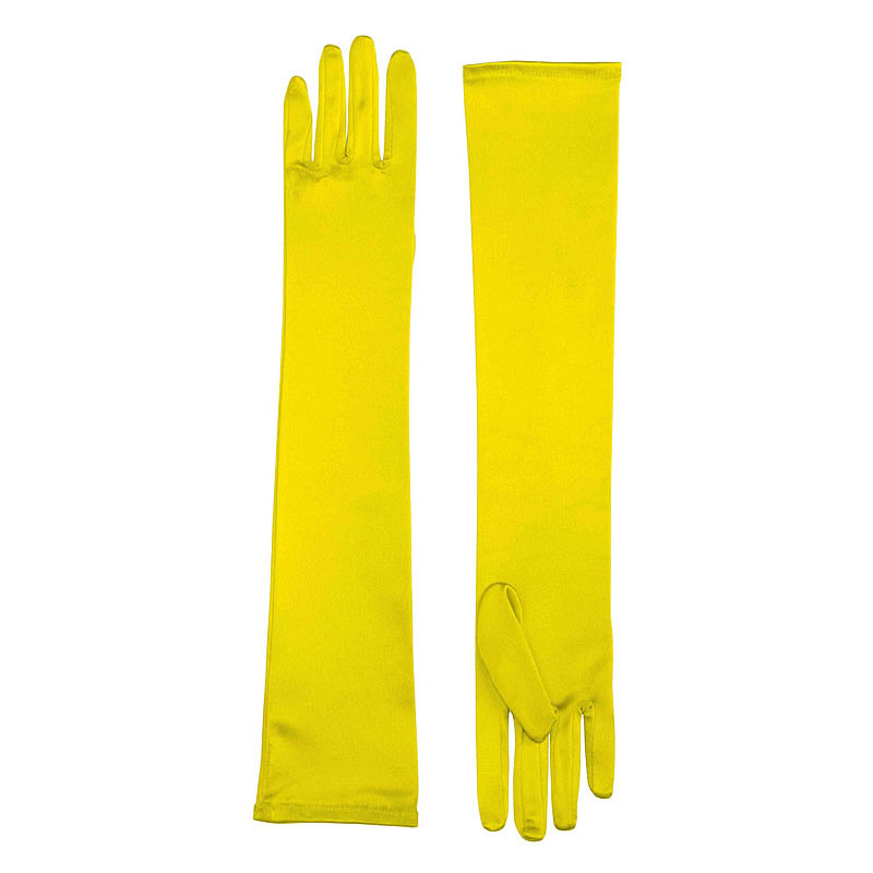 LG39021-Long Satin Gloves - Yellow