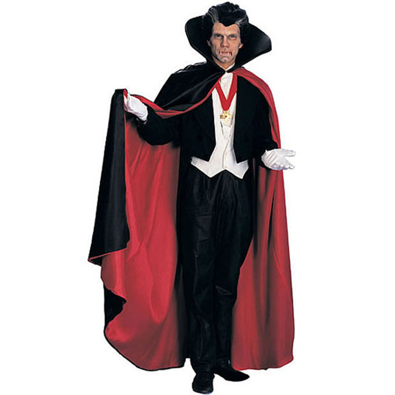LC3016-Satin Black Cape with Red Lining