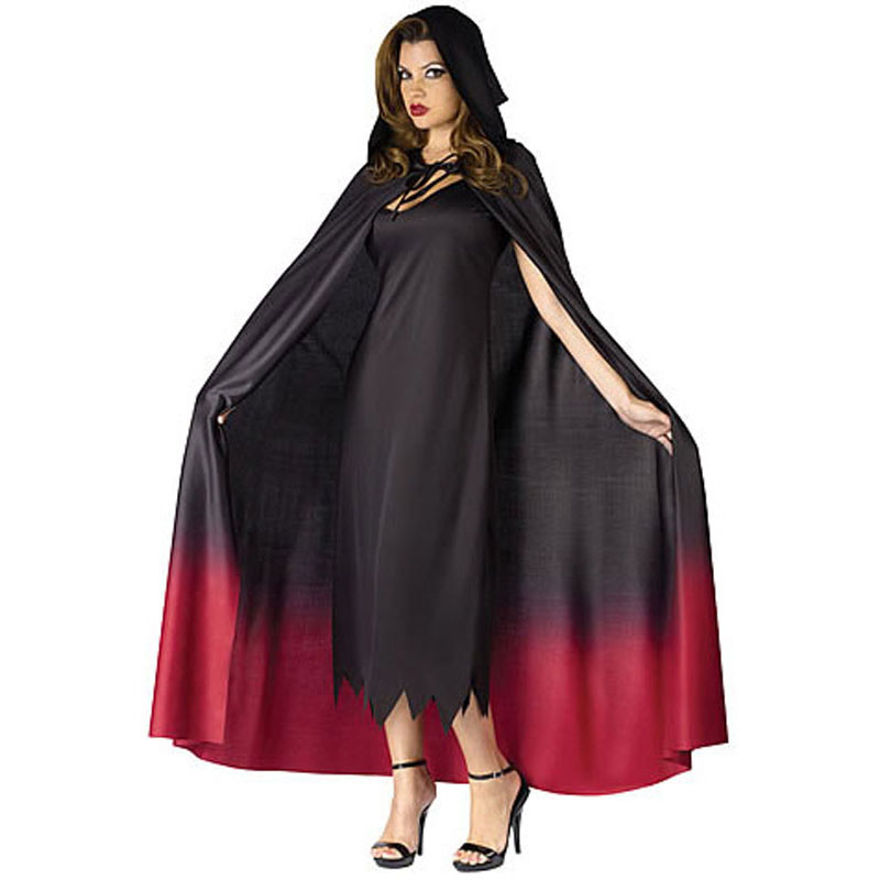 LC3015-Ombre' Black Hooded Cape