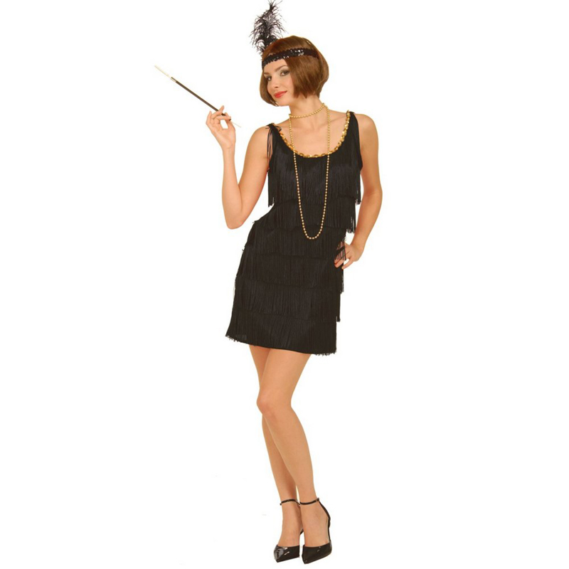 LAL059-Black Flapper Costume Adult