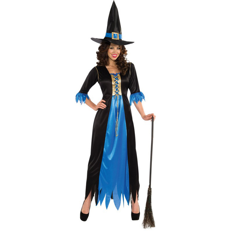 LAL971 Ladies Adult Blue Witch Costume