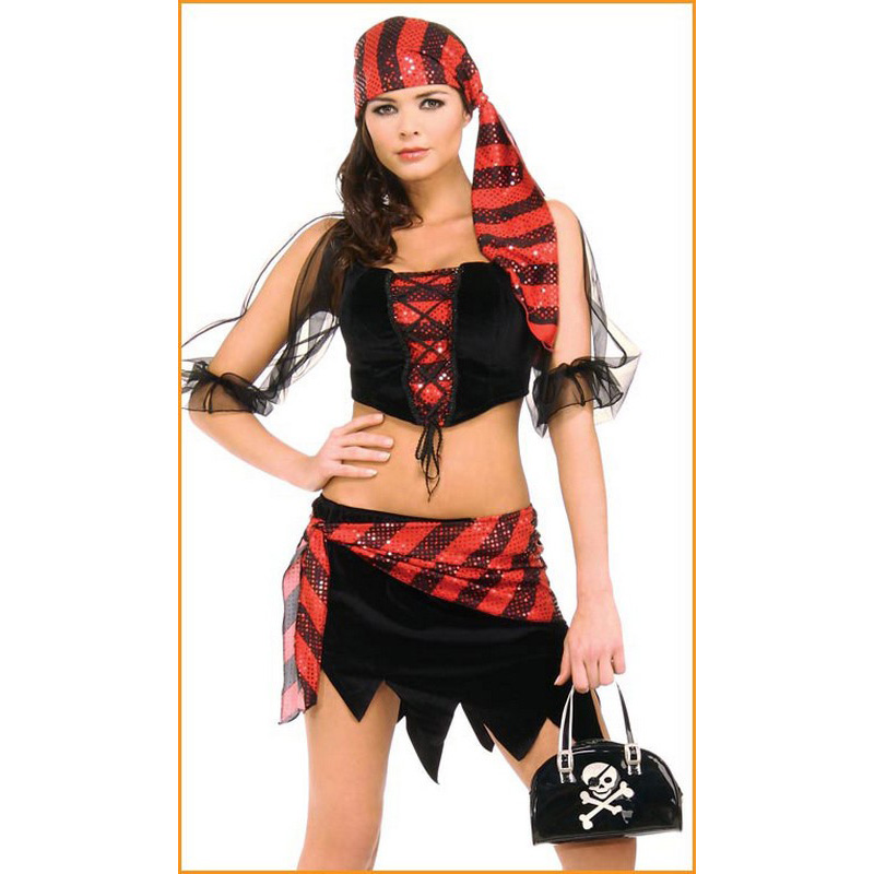 LAL991 Pirate Costumes Sequin Women's Pirate Costume