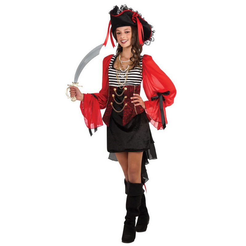 LAL1025 Teen Pirate Costume Treasure Island Pirate Girl