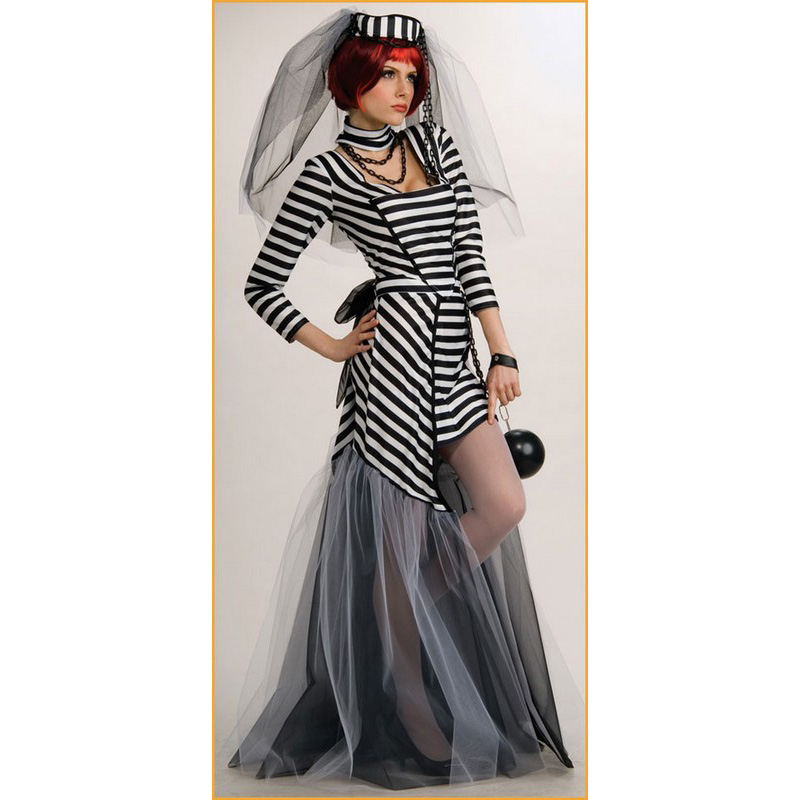 LAL1034 Women's Costumes Prison Bride Halloween Costume