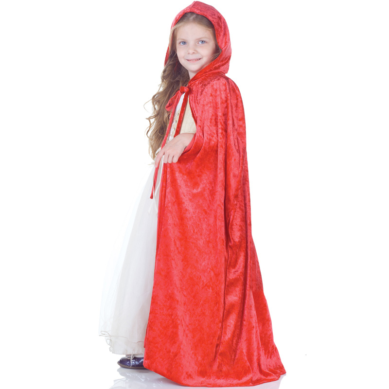 LC3033 Red Panne Costume Cape