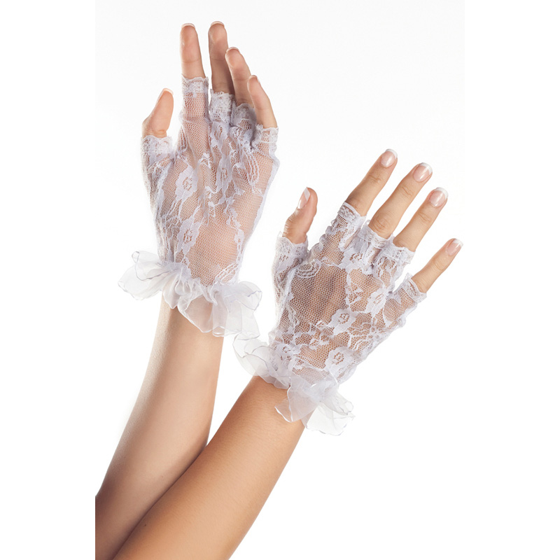 LG39039 Fingerless Wrist Length Lace Gloves