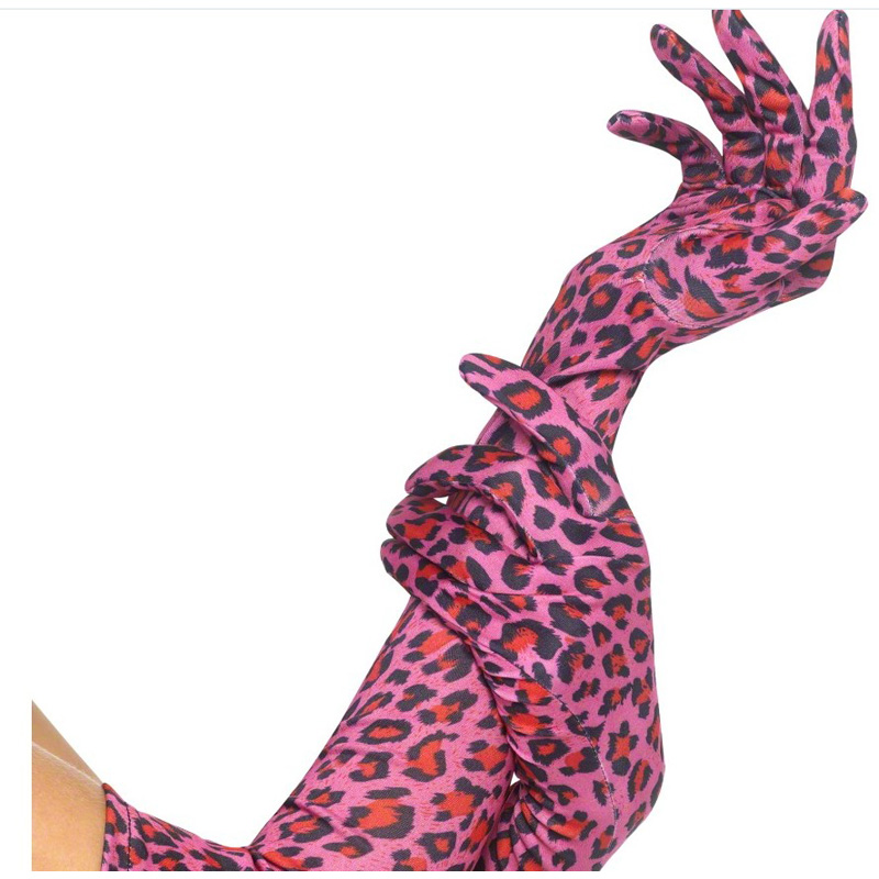 LG39052 Pink Leopard Print Gloves