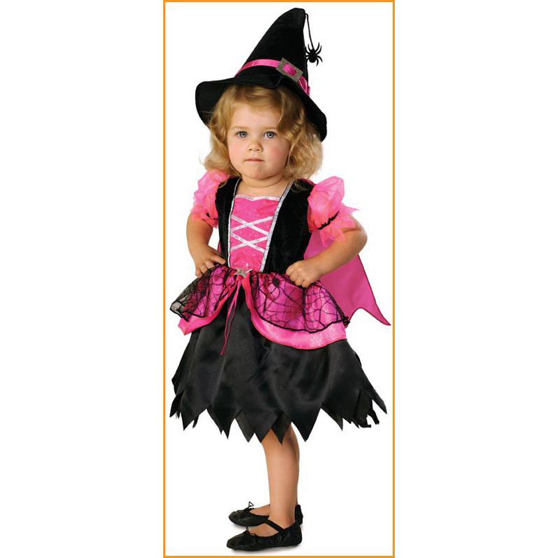 LT072 Halloween Costumes Pink Witch Costume Toddler