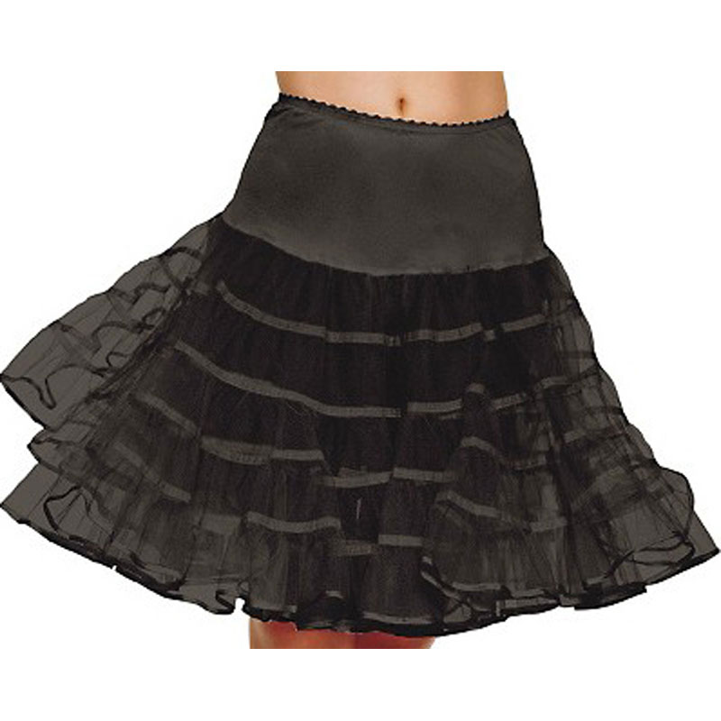 LAT007 Adult Black Knee Length Petticoat
