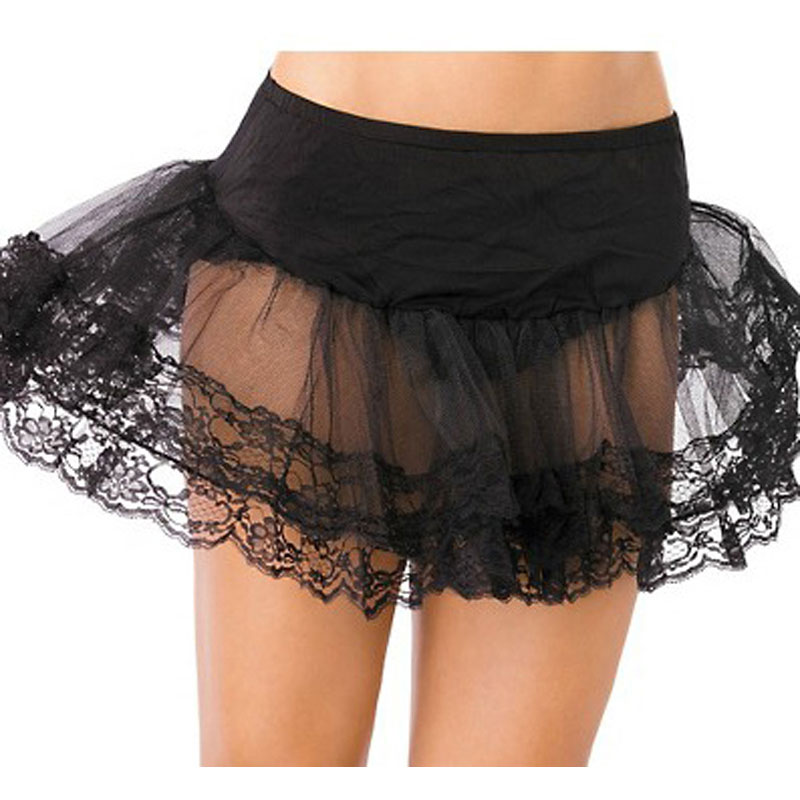 LAT008 Adult Black Lace Petticoat