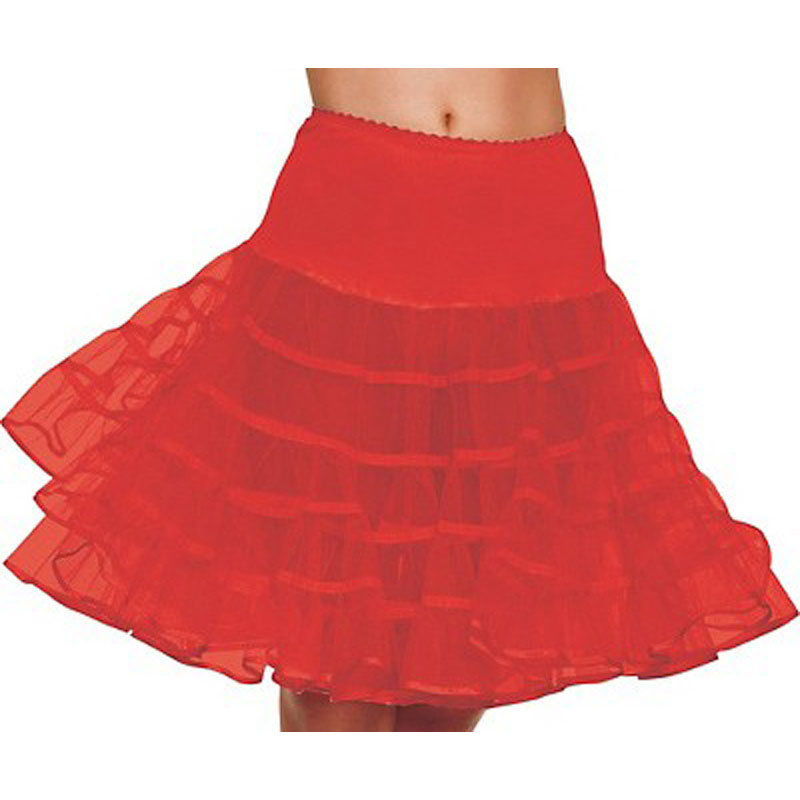 LAT025 Adult Red Knee Length Petticoat