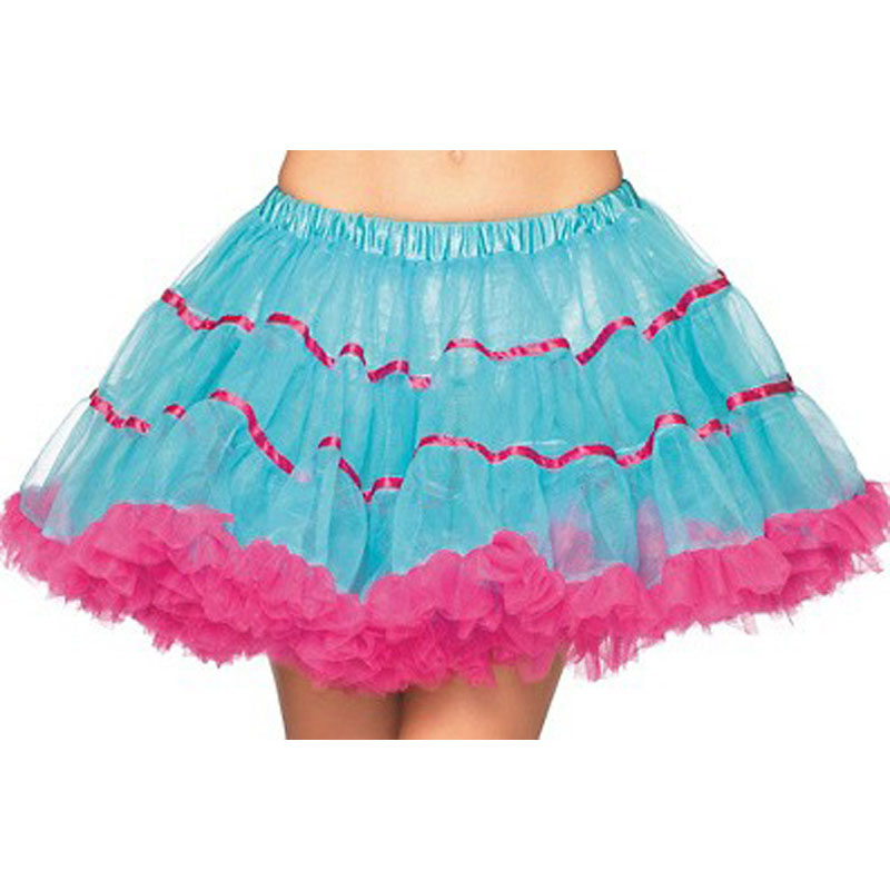 LAT036 Adult Turquoise and Pink Tulle Petticoat