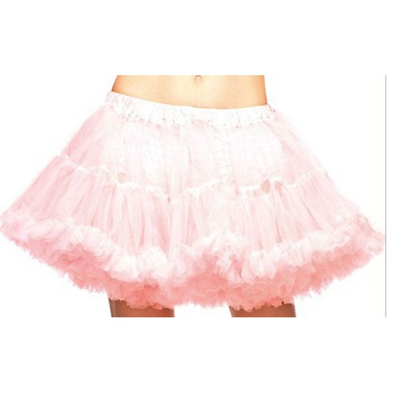 LAT038 Adult White and Light Pink Tulle Petticoat