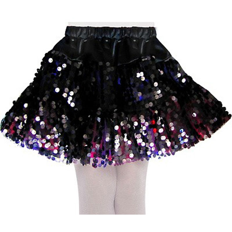 LCT012 Girls Black Sequin Skirt