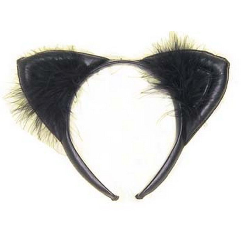 LH3129 Halloween Costume Cat Ears Faux Leather Cat Ears
