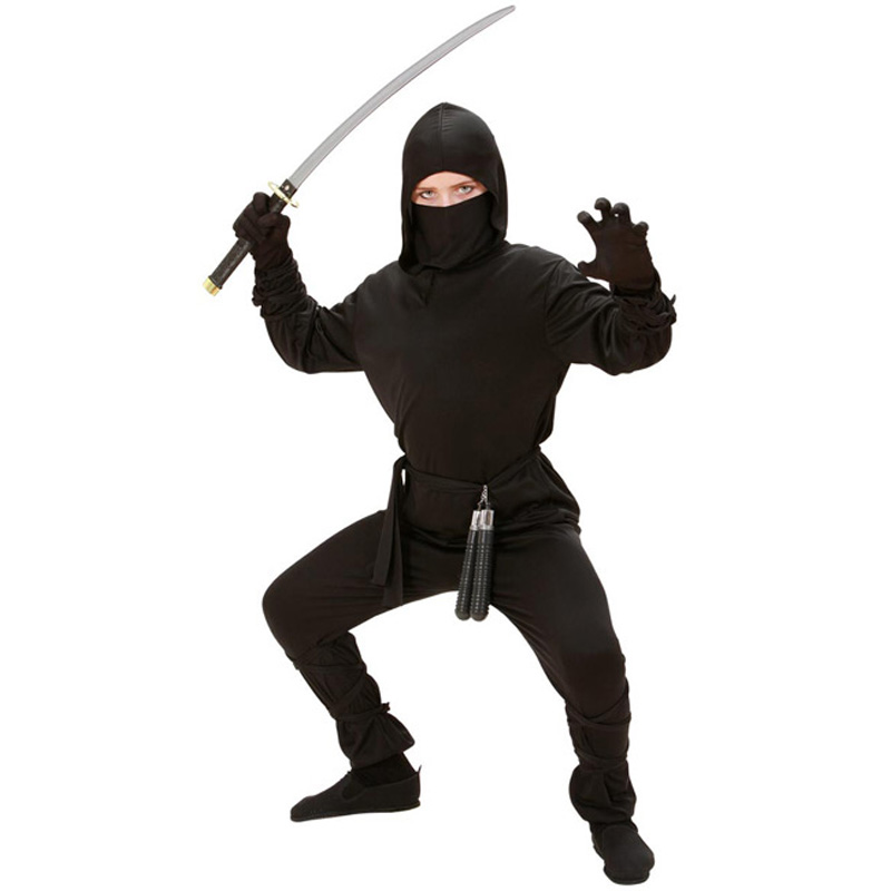LKB6105 Ninja Costume for Kids Warrior black
