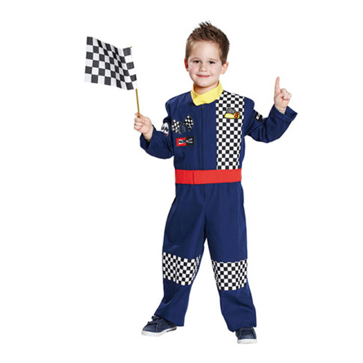 LKB6142 Racer Costume for Kids blue-white