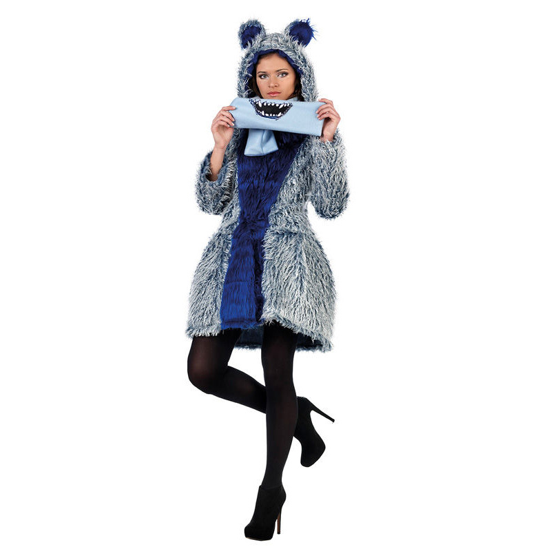 LKG6191 Monster Plush Coat With Scarf